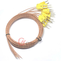 Type K/E Tetrafluoro/Fiberglass Solder Joint Temperature Measuring Line Thermocouple With Mini Plug
