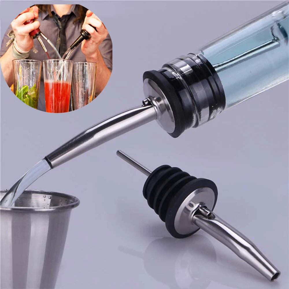 1pcs Stainless Steel Wine Stopper Bottle Pourer Nozzle Olive Oil Wine Dispenser Mouth Levert For Whisky Cocktail Bar Accessories