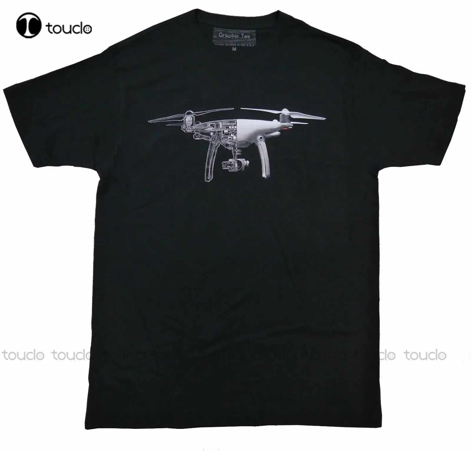 New  Funny Print T Shirt Men Hot Dji T-Shirt, Drone T-Shirt With Technical Drawing, Phantom 4 T Shirt Custom Custom Unisex Tee