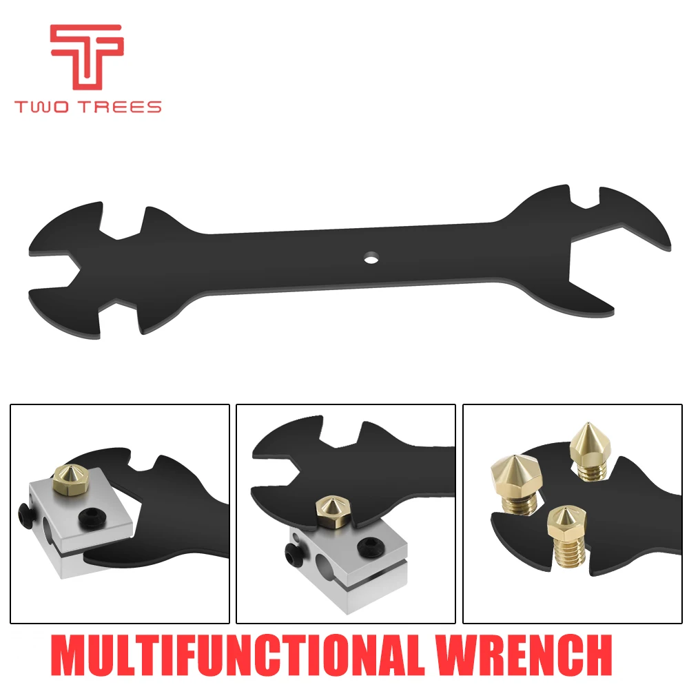 Nozzle Wrench 5 IN 1 Wrench Stay 6mm to 20mm Steel Spanner Wrench Flat For E3D MK8 MK10 Nozzle tool 3D Printer Parts