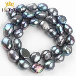 10-11mm Natural Irregular Pearls Beads White Black Pearls Loose Beads For Jewelry Making DIY Bracelet Ear Studs Accessories 15''