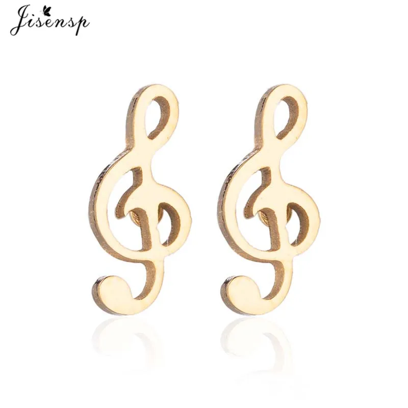 Women's Tiny Music Note Stainless Steel Stud Earrings