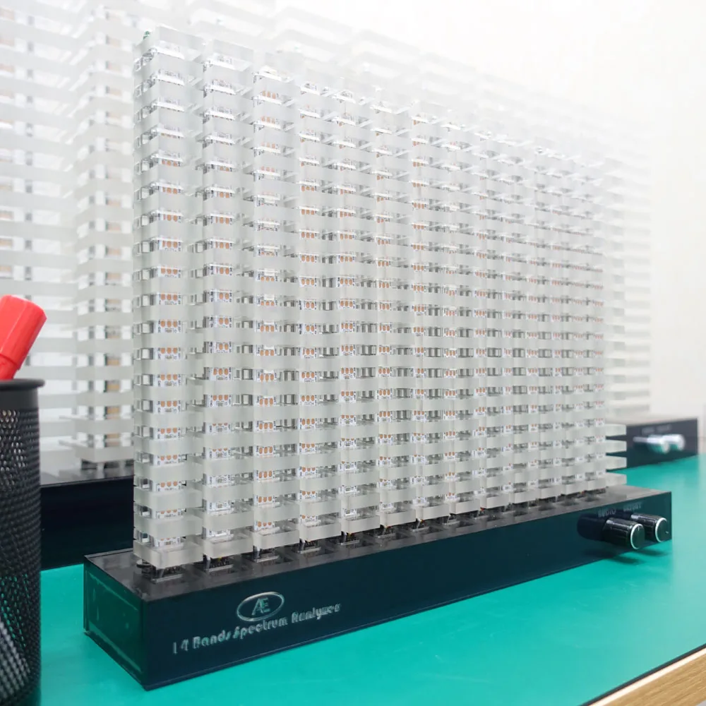 14 قطعة محلل الطيف ، مؤشر مستوى الموسيقى ، ضوء الطيف ، عمود إضاءة LED أكريليك VU