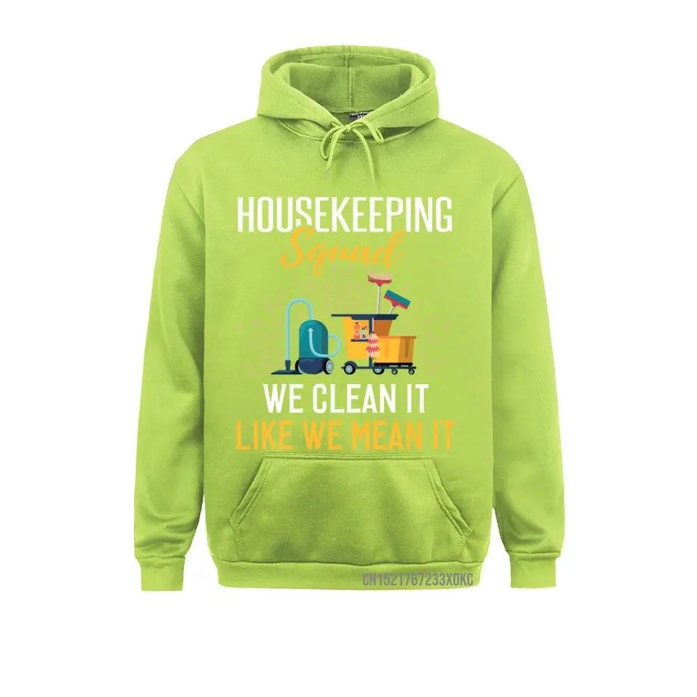 Housekeeping Pocket Humor Cleaning Squad Housekeeper Gift Hoodie Family Design Sweatshirts Mens Hoodies Winter Slim Fit Hoods