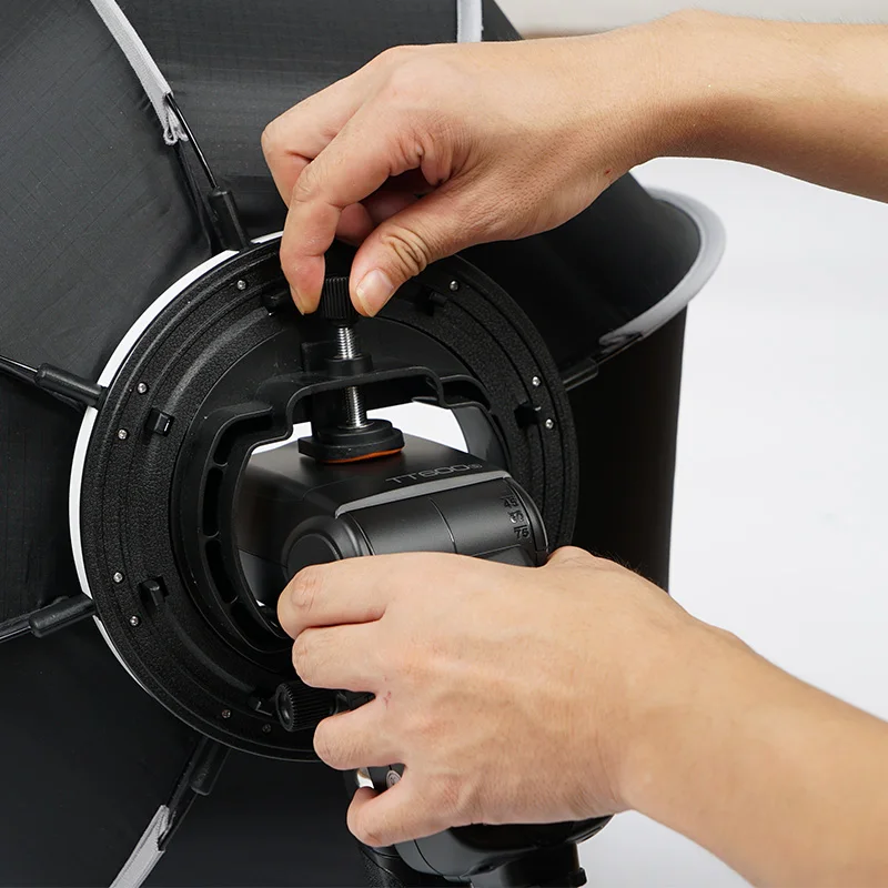 TRIOPO Softbox KS 55ซม.65ซม.90ซม.120ซม.พับ Octagon Softbox Bracket Mount Handle สำหรับ Godox Yongnuo speedlite แสงแฟลช