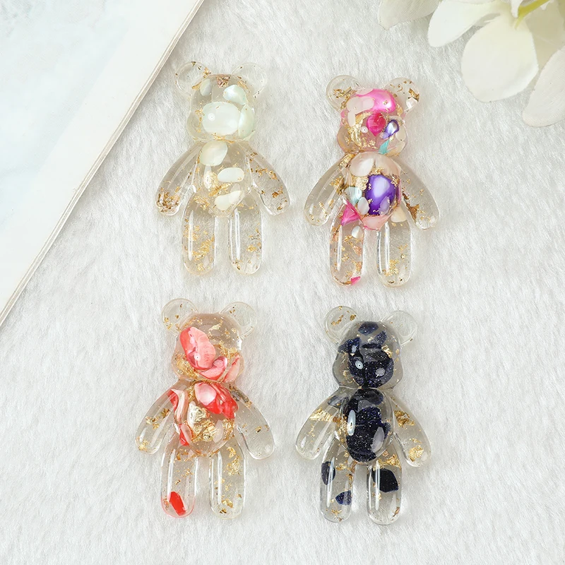 10 Pcs 28*45MM Violent Bear Charms Glitter Jewlery Findings For Diy Making