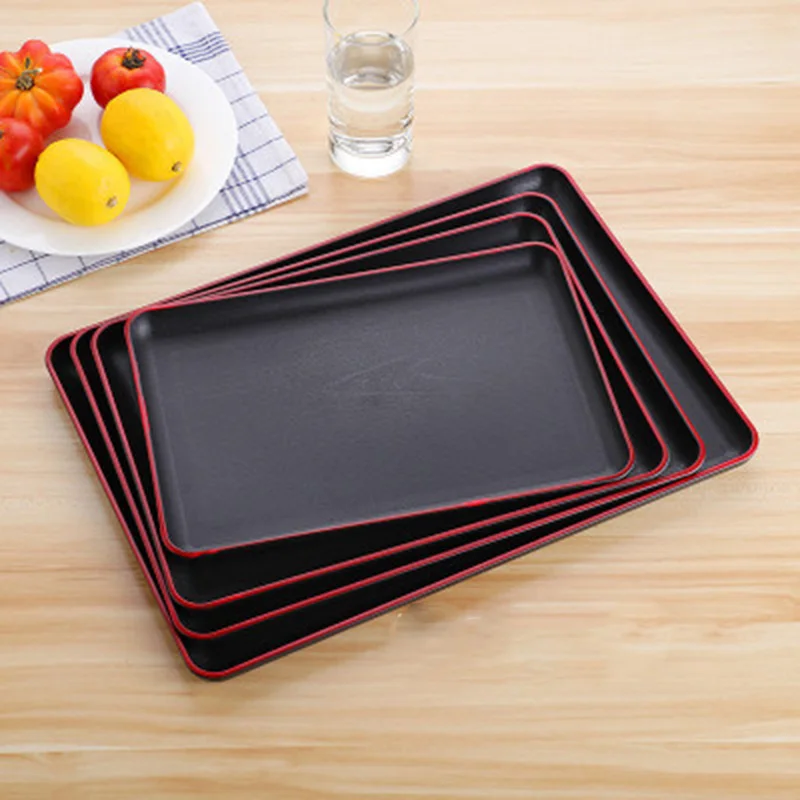 Japanese storage Serving Tray Rectangular Plastic Tray Food Serving Trays Anti-slip Scratch-resistant Creative Preservation Tray