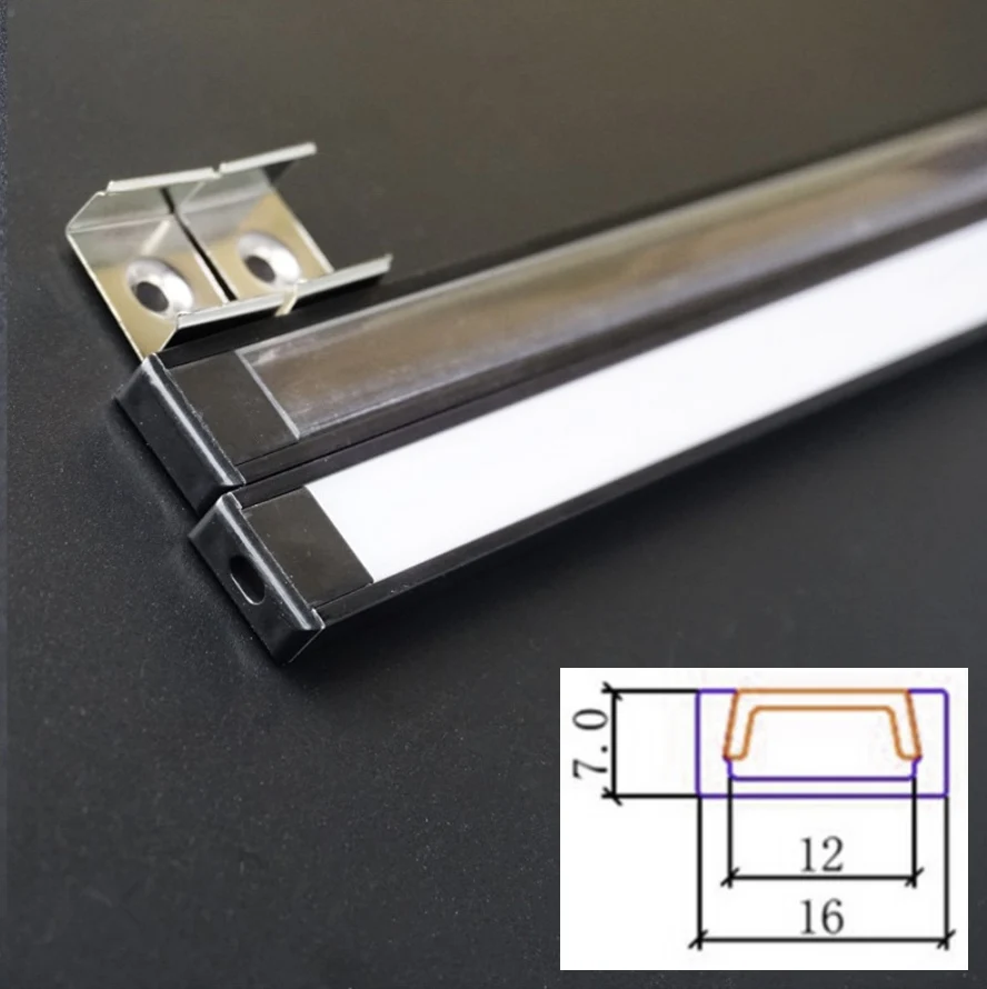 30m(30pcs) a lot, 1m per piece led strip aluminum housing AK1607-1m with milky diffuse or clear cover