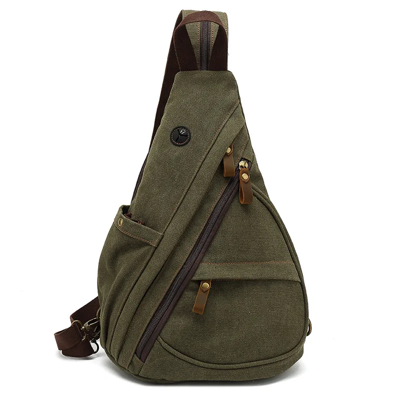 2024 neue Herren Canvas Brusttasche große Kapazität Freizeit Herren tasche Single Shoulder Umhängetasche Multifunktions-Rucksack