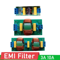 3A 10A EMI Filter DC/AC EMI Power Filter board Noise Impurity Purifier Filtering 110V 220V 12V 24V F/ Audio decoder Amplifier