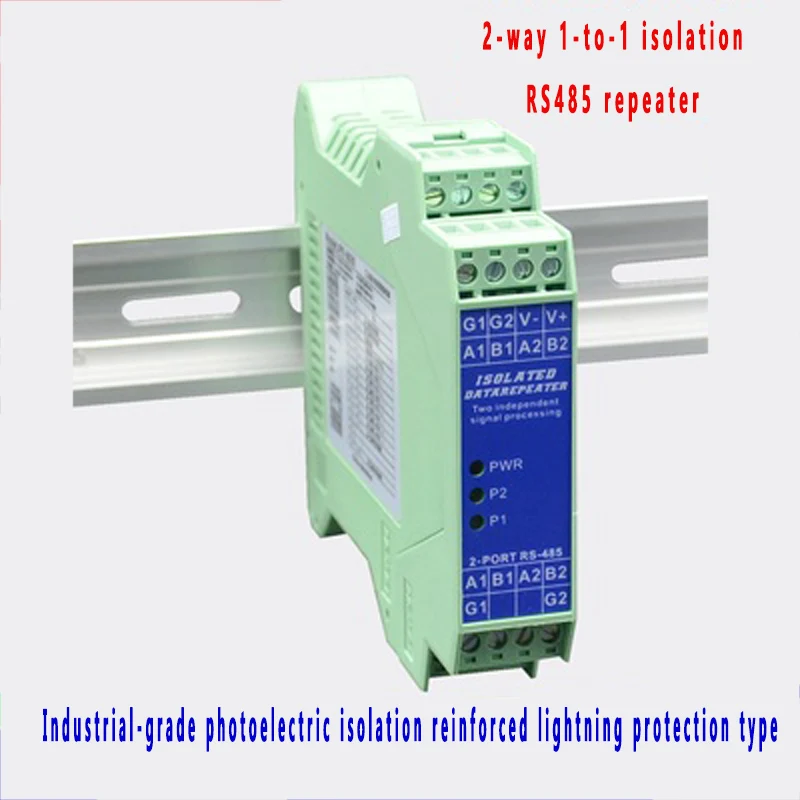 

2-channel Independent RS485 Repeater Photoelectric Isolation Signal Amplifier Module Industrial Grade Lightning Protection