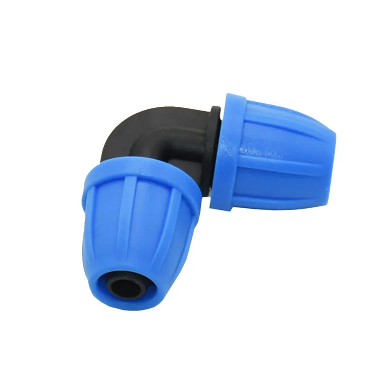 

3/8" Garden hose Connector knee drip irrigation pipe fitting lock nut 8/11 elbow barb 90 degrees hose repair adapter 4pcs