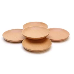 12cm 15cm Round Wooden Plate Child Dessert Plate Afternoon Tea Coffee Dish