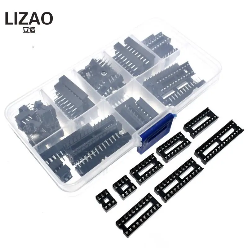66 sztuk/partia DIP IC adapter do gniazd gniazdo do lutowania zestaw 6 8 14 16 18 20 24 28 40 pin DIP-8 16-szpilki DIP8 DIP16 złącze IC