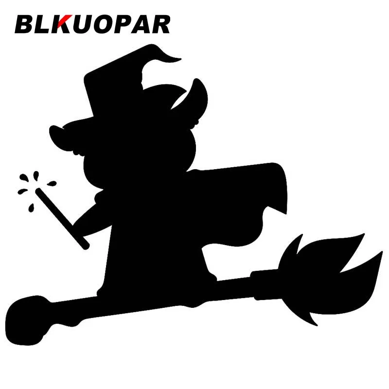 BLKUOPAR for A Dog Witch with A Magic Wand Flew Car Stickers Personality Simple Decals Creative Scratch-Proof Scratch-Proof