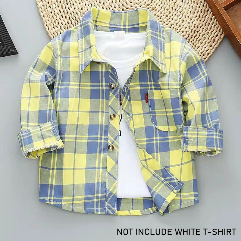 Toddler Thin Boys Long Sleeve Shirts Plaid Blouses For Kids Spring Autumn Children Clothes Casual Cotton Shirts Tops 1-7 Years