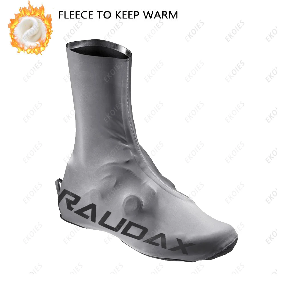 

Raudax 2023 Winter Thermal Fleece Cycling Shoe Cover Outdoor Riding Shoe Cover MTB Bike Bicycle Overshoes Warm Cubre Ciclismo