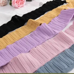 Polyester Hollow Knit Spandex Collar Fabric Winter Stringy Selvedge Woolen Cuffs For Girl Sweater Clothing Accessories KA18-1