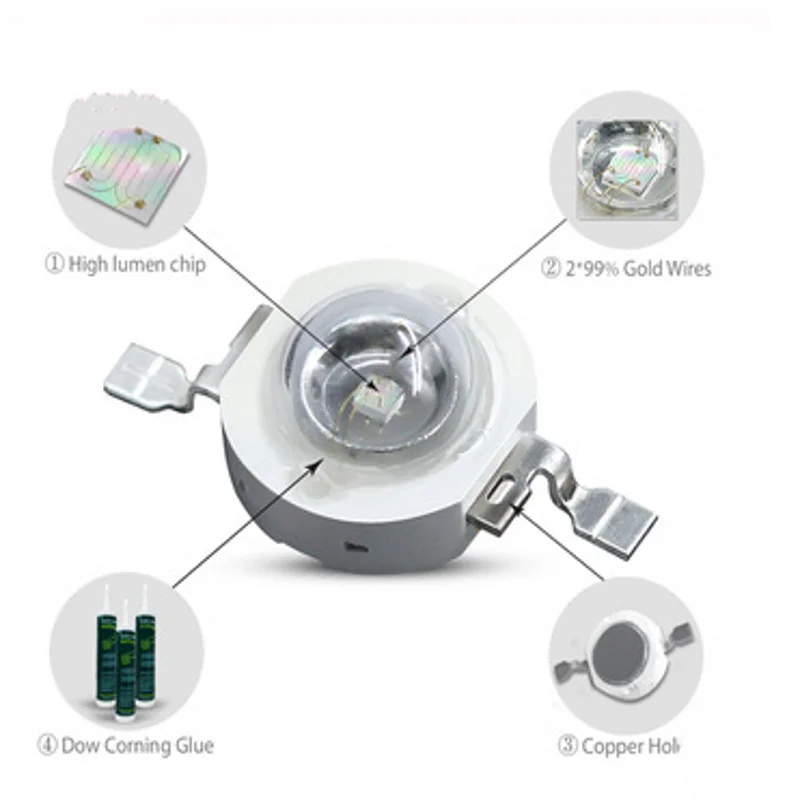 3W LED lamp bead 850nm940nm infrared transmitting tube high-power monitoring security light supplement camera lamp accessories