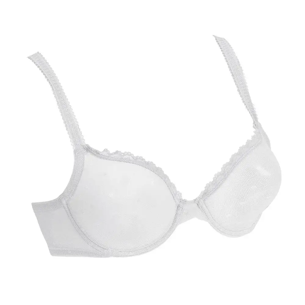 YBCG White Lace Lingerie Unlined See Through Bras for Women Mesh Hollow Underwire Brassiere Without Padded Women Bra Plus Size