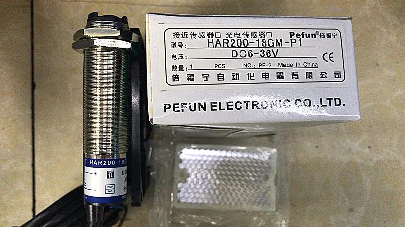 

Фотоэлектрический переключатель Pefun с зеркальным отражением HAR200-18GM-P1, нормально разомкнутый PNP