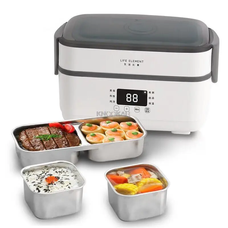 

Double-layer Electric Lunch Box Small Rice Cooker Automatic Heating Timing Insulation Mini Office Worker Double-layer Cooking