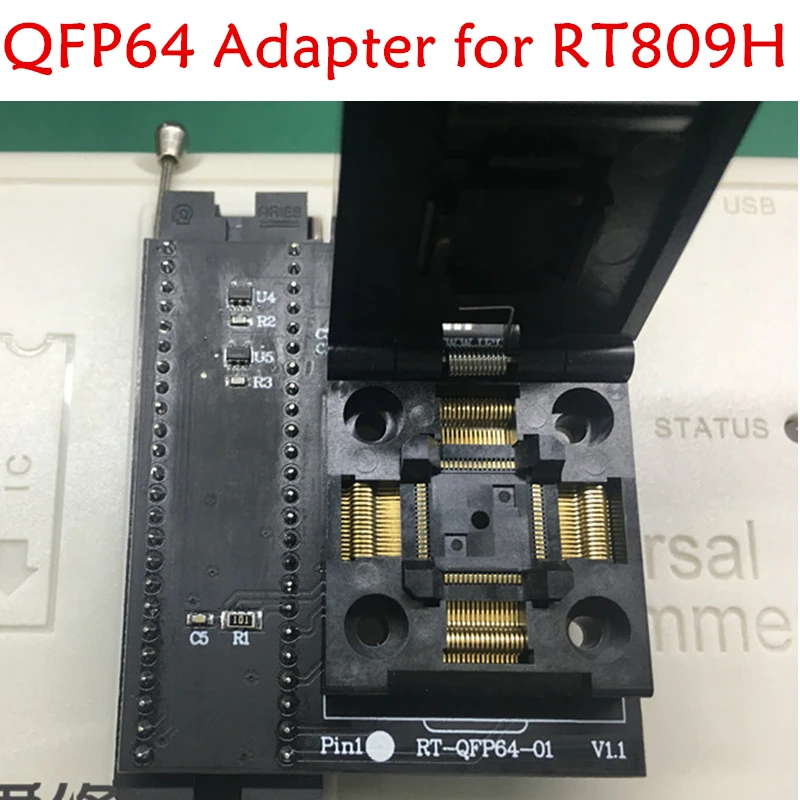 RT-QFP64-01 QFP64 socket adapter frequency air conditioning MCU IRMCK341_343_311 transfer seat for RT809H programmer