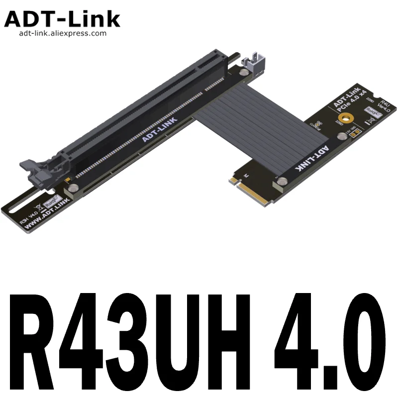 PCIe 4.0 X4 (gen4, 64G/bps) M.2 NVME Key M To PCI-E X16 Extension Adapter With Sata Power Cable