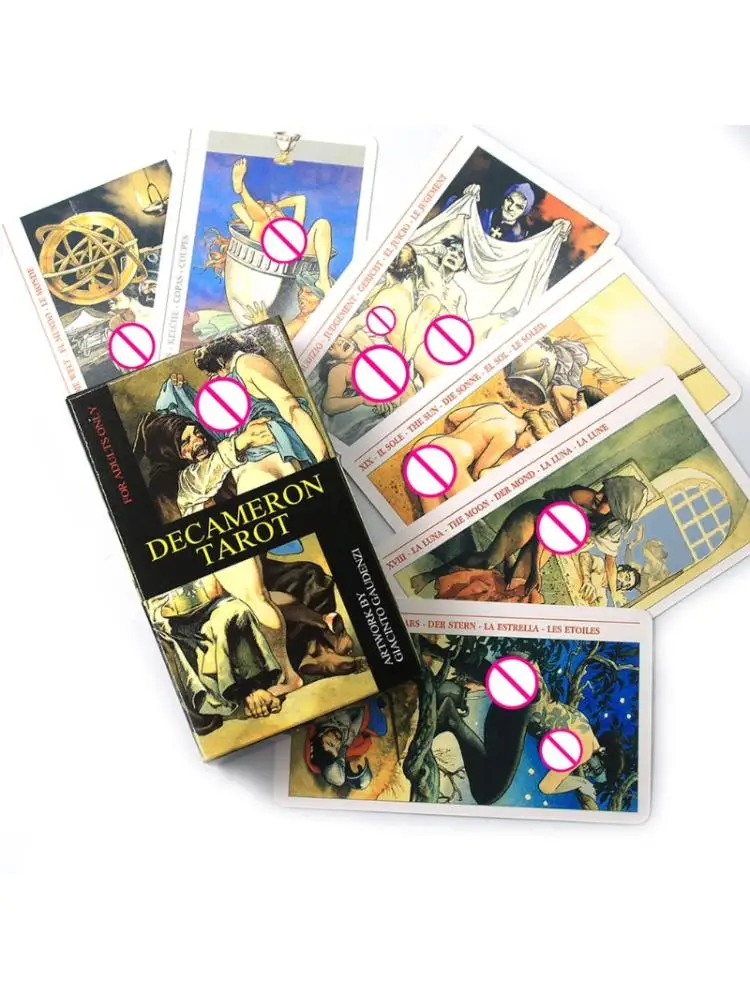 Decameron-baraja de cartas de Tarot 78, cartas de oráculo en inglés completo, juego de mesa de fiesta de amigos, Carnal Adventure