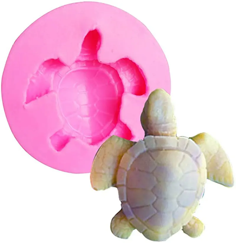 3D Tortoise Sea Turtle Silicone Mold for DIY Ice Cube Cupcake Cake Topper Decoration Soap Mould Candy Chocolate Crystal Jelly