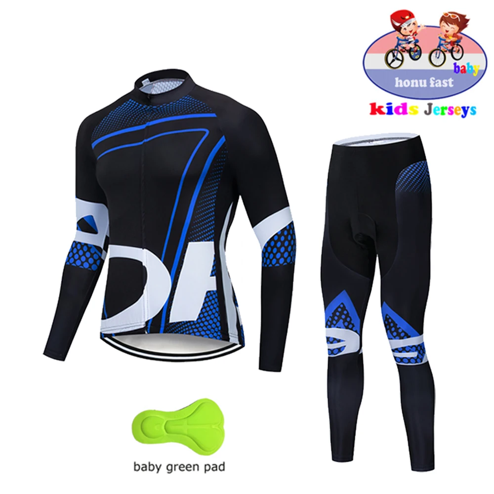 High Quality Kids Cycling Clothing Summer Kids Jersey Set Biking Long Sleeve Clothes Suit MTB Children\'s Cycling Wear 2021