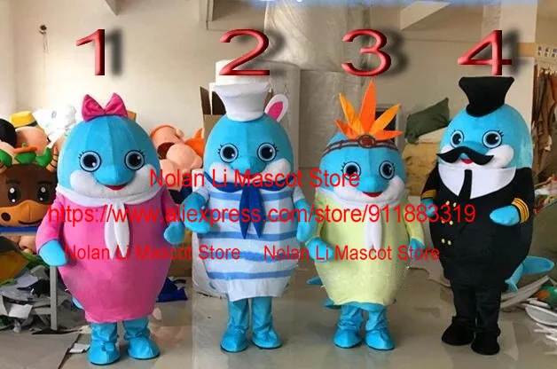 

Dolphin Monster Mascot Costume Fancy Dress Cartoon Set Birthday Party Halloween Show Movie Props Chase Adult Size 1065