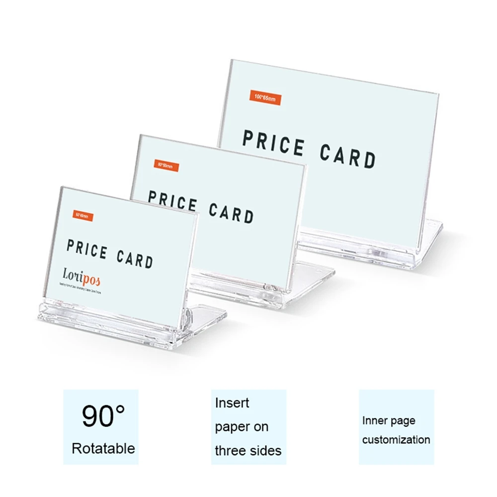 Ps Card Label Houder Clear L-Vorm Bureau Teken Houder Restaurant Menu Prijs Display Frame