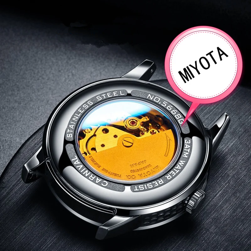 MIYOTA mechanical watches men Top brand luxury Carnival automatic men watch military relogio masculino sapphire reloj hombre new