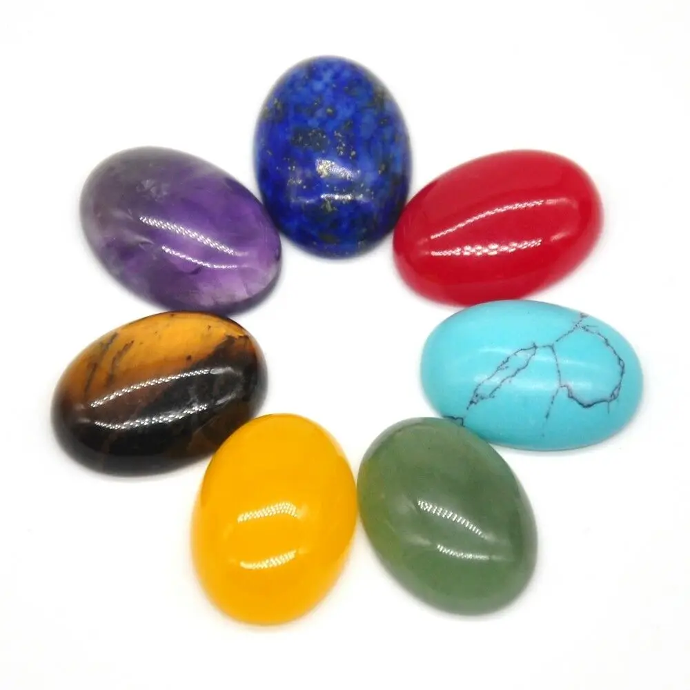 1 Set 7 Chakra Stones Natural Healing Crystal Engraved Reiki Gemstones  Worry Flat Spiritual Quartz