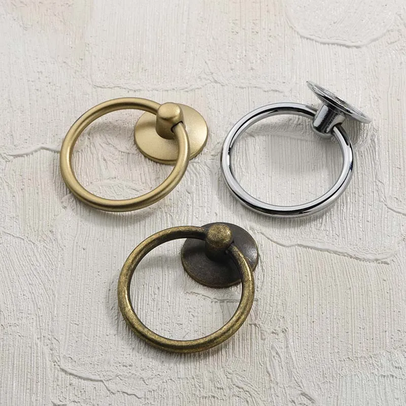 Nordic Modern Minimalist Home Improvement Drawer Ring Single Hole Pull Ring American Golden Wardrobe Door Handle