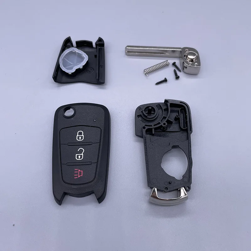 Keychannel-Flip Shell Chave Remoto Do Carro, 3 Botões, Tampa Da Chave Dobrável, Grande PAREDE DE WINGLE, STEED 5, 6, HAVAL H5, Lâmina TOY40