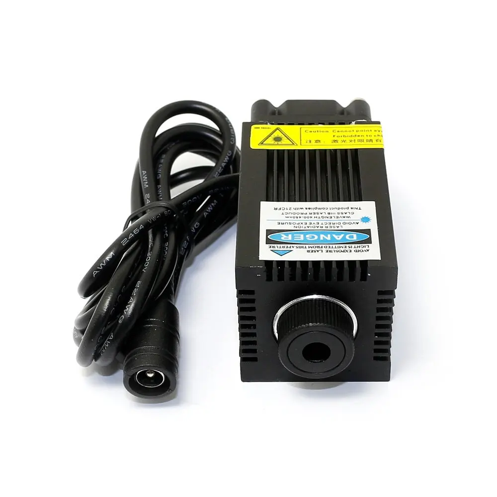 Mini Carving Focusable 450nm 2500mW 2.5W Blue Laser Diode Module with Fan Colling & 12V Adapter