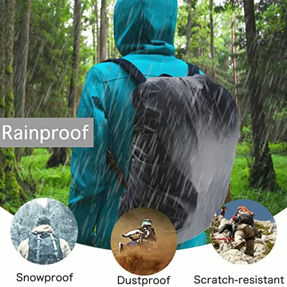 1pcs 35-40l Adjustable Backpack Rain Cover Portable Camping Dustproof Climbing Waterproof Hiking Outdoor Raincover Accessor J2k0