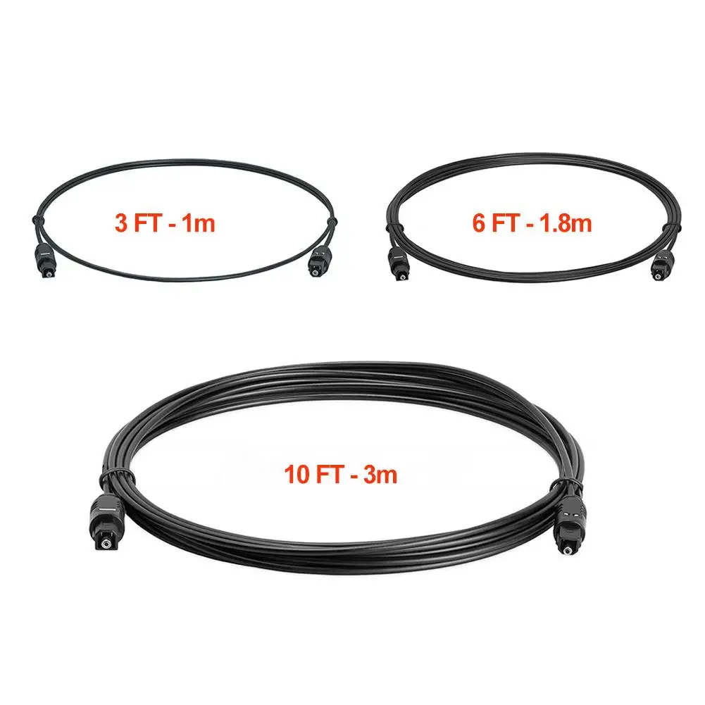 1m 1.8m 3m TOSLink HD Digital Optical Audio Cable SPDIF Digital Audio Cable Optical TV Amplifier Cable For PS3 XBox DVD