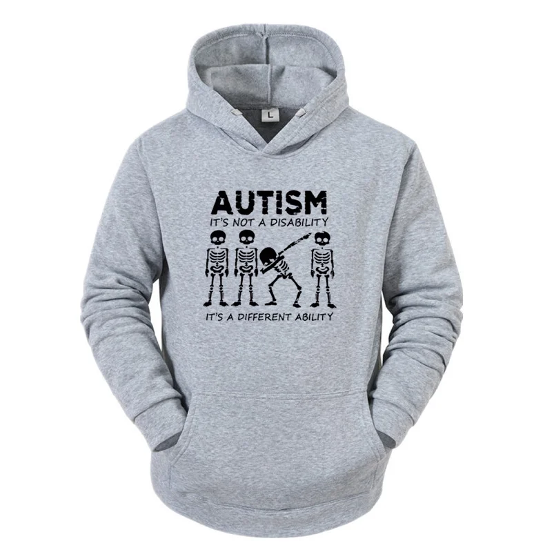 

Men's Skeleton Hoodies Sweatshirts Streetwear Autism It's Not a Disability It's a Different Ability Fashion New Arrival 2024