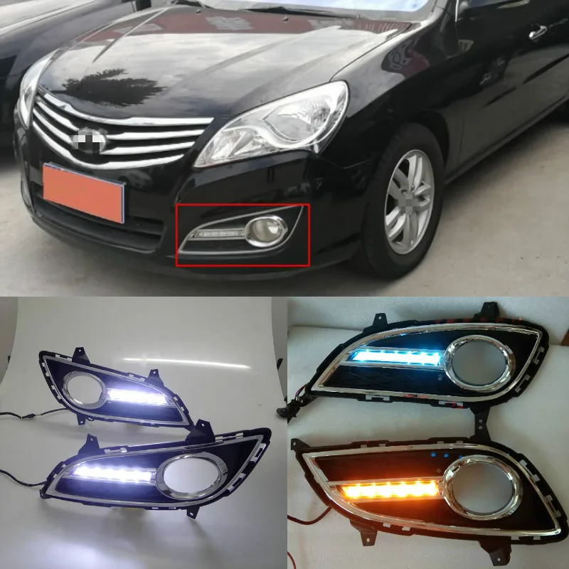 

2Pcs For Hyundai Elantra 2012-2016 LED car DRL Daytime Running Light Daylight Waterproof Signal lamp lights