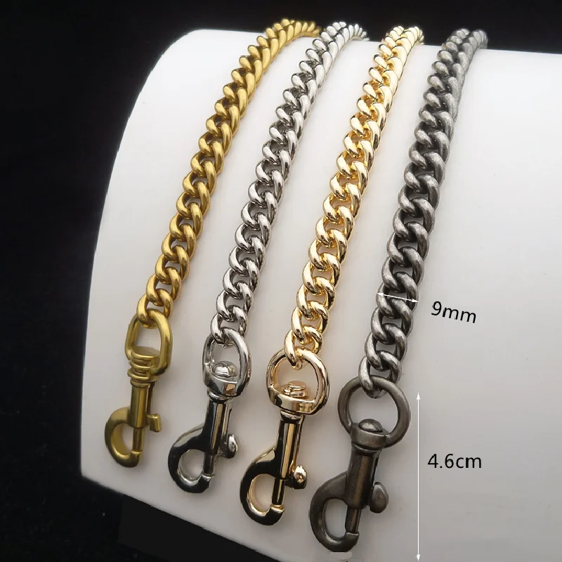 Width 9.0mm Women Bag Chain Handmade Bag Parts Single Shoulder Handbag Chain Evening Clutch Bag Strap with Hook High Quality