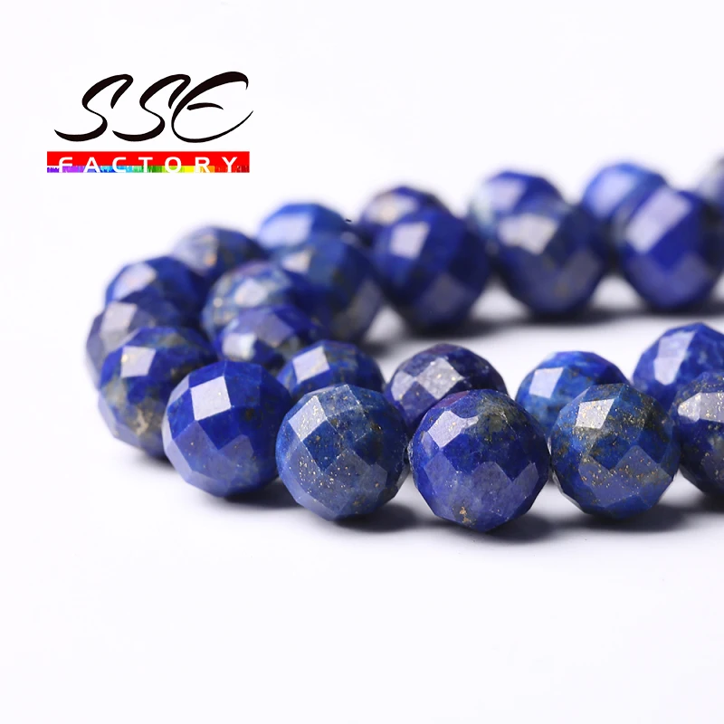 A+ Natural Lapis lazuli BeadsFaceted Stone Loose Spacer Beads For Jewelry Making DIY Bracelets Earrings Accessories 6mm 8mm 15