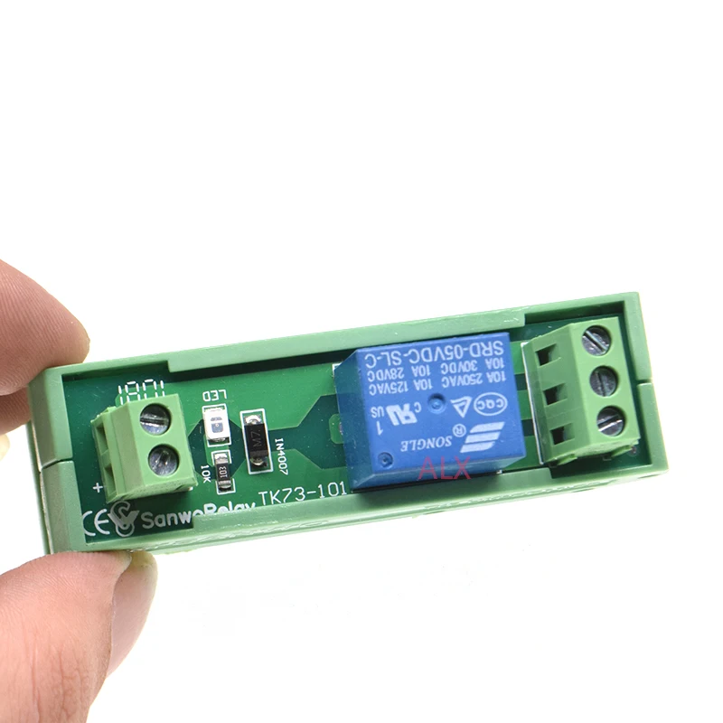 1 Channels relay module DIN Rail Mount SRD-05VDC-SL-C SRD-12VDC-SL-C SRD-24VDC-SL-C 10A 5V 12V 24V DC PNP NPN compatible 1NO 1NC