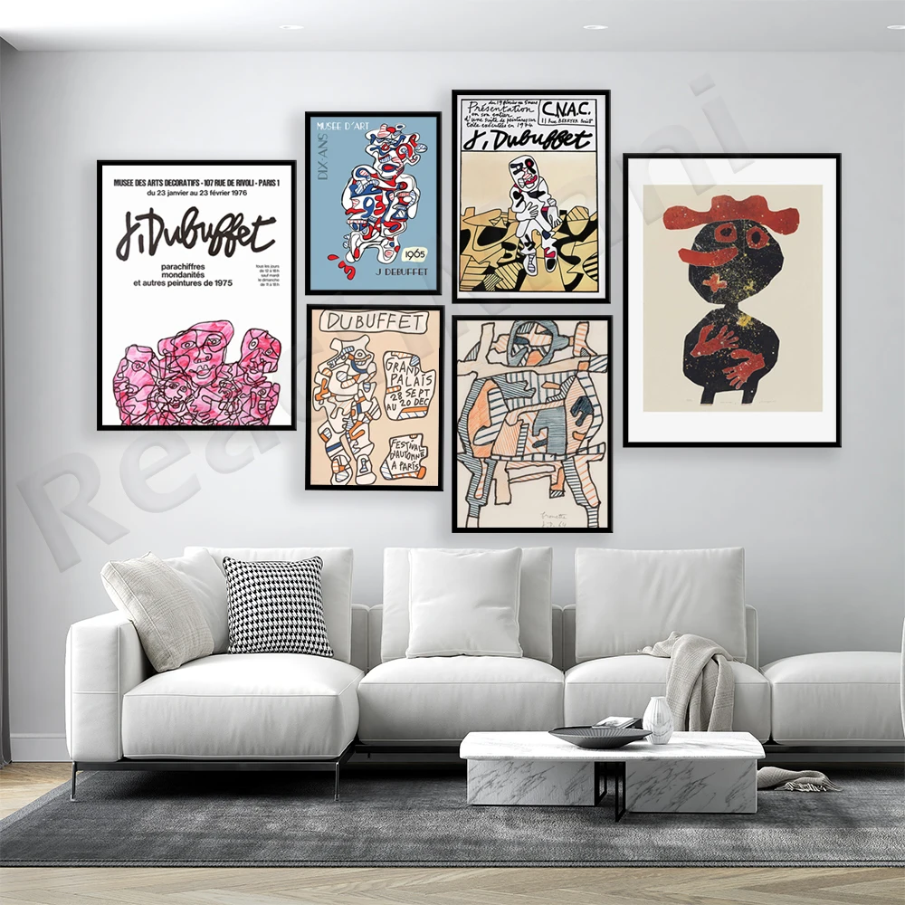 JEAN DEBUFFET POSTER 1965, Debuffet Exhibition Poster, Contemporary Art, Jean Dubuffet Poster Print Vintage Wall Art, Debuffet