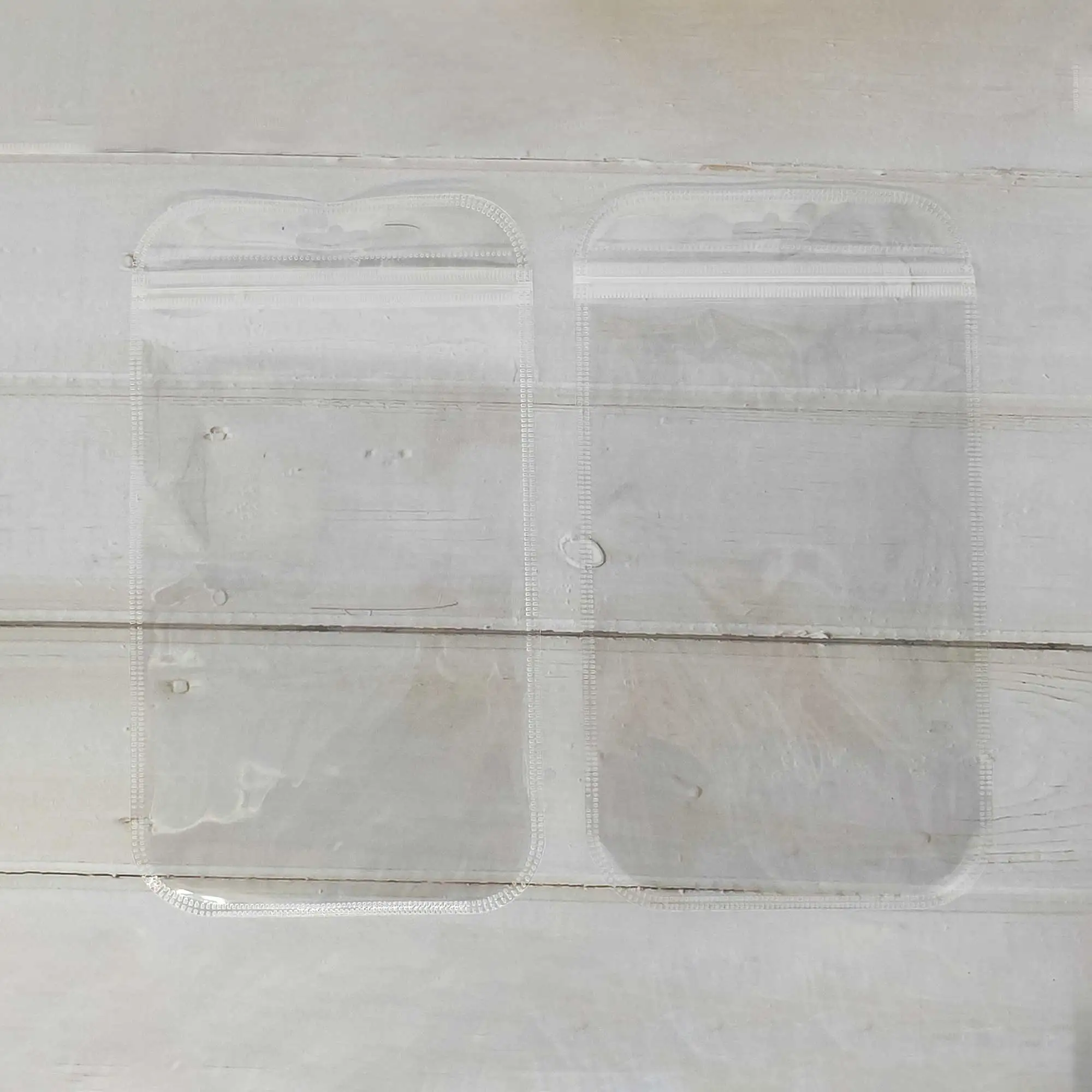 Clear PP Ziplock Bags, Eco-friendly Plastic Bags, Flat Butterfly Hole Pouches, Phone Case,USB Cable Storage Bags,100Pcs per Pack