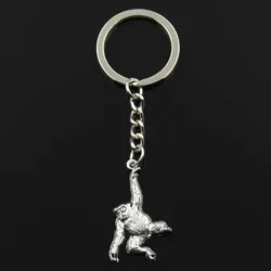 Fashion Keychain 32x27mm Monkey Pendants DIY Men Jewelry Car Key Chain Ring Holder Souvenir For Gift