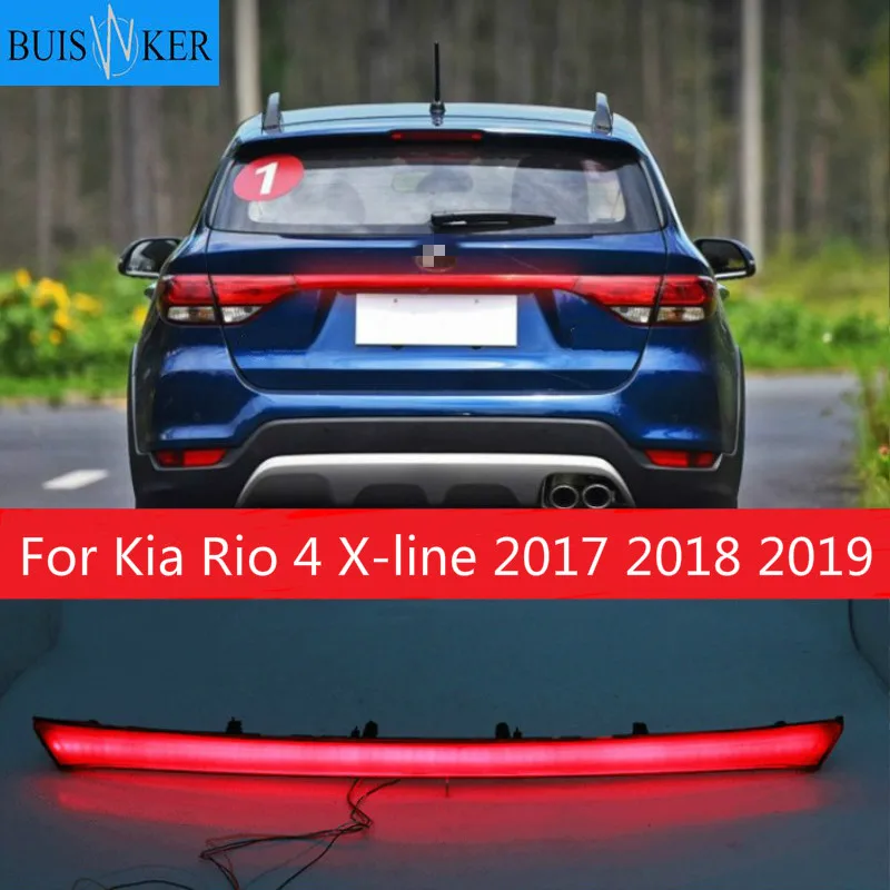 Rear Bumper Trunk Light For Kia Rio 4 X-line 2017 2018 2019 KX Cross Car LED Rear Fog Lamp Brake Dynamic Turn Signal Reflector