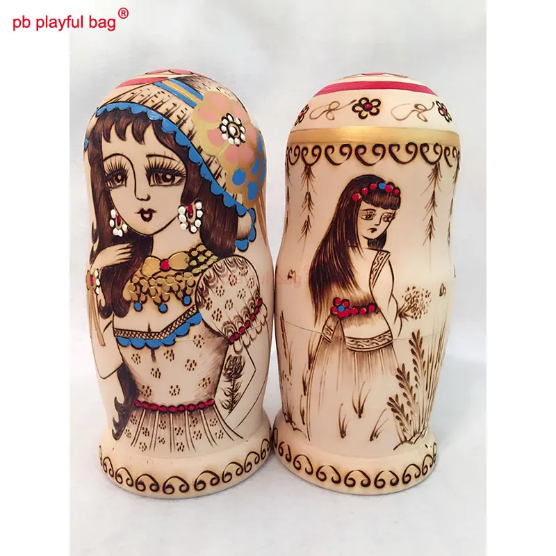 PB borsa giocosa dieci storie bella ragazza bambole russe set di giocattoli in legno regalo di san valentino decorazione della casa HG29